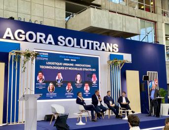 Table ronde sur la logistique urbaine et l'innovation technologique au salon Solutrans.