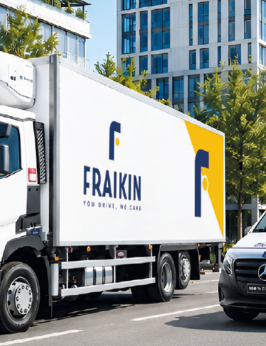 Camion et utilitaire Fraikin en livraison en ville